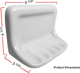 Ceramic Wall-Mounted Soap Dish - White Glazed, Tile Adhesion